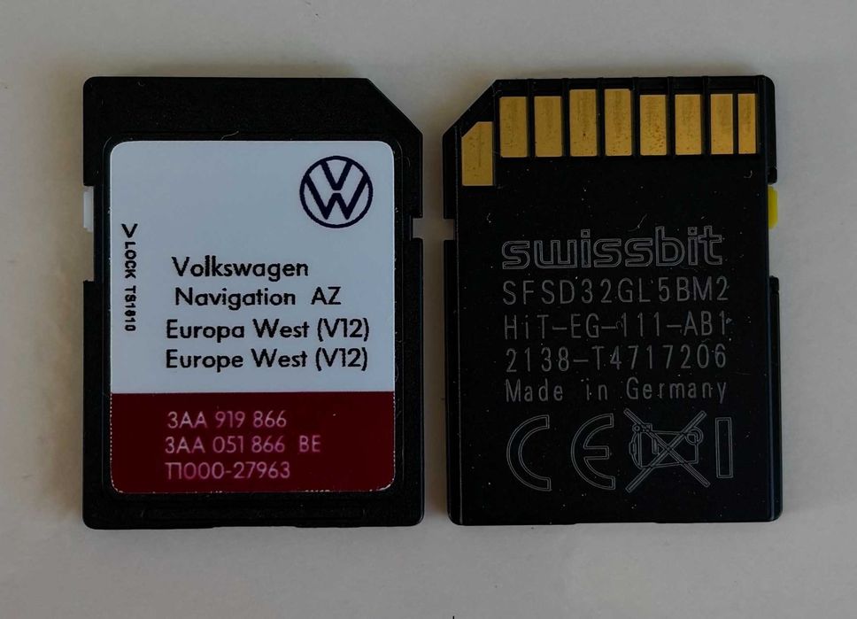 2021 Ново RNS 315 West Sd Card Europe V12 Western Карта RNS315 SKODA