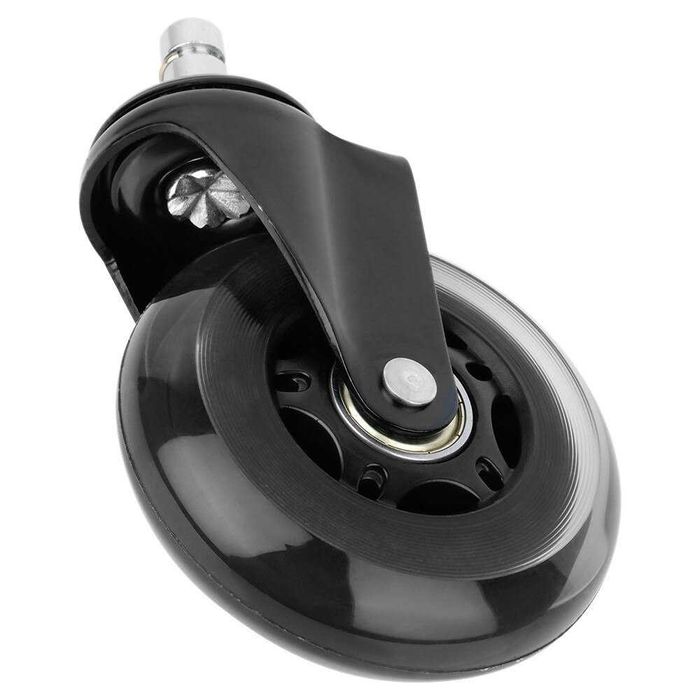 Set 5 roți scaun de birou - Silicon - 360° - Silentioase - Negru