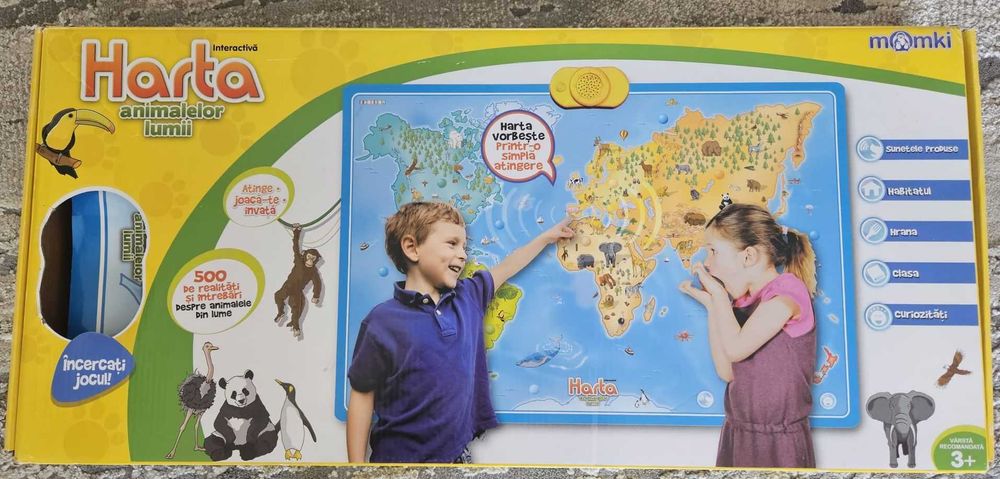 Harta interactiva a animalelor lumii - Momki