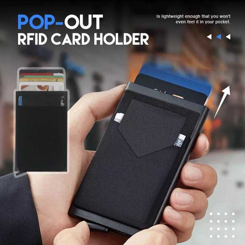 Cardholder Кртодържател. Метален Портфейл за карти, със защита от ска