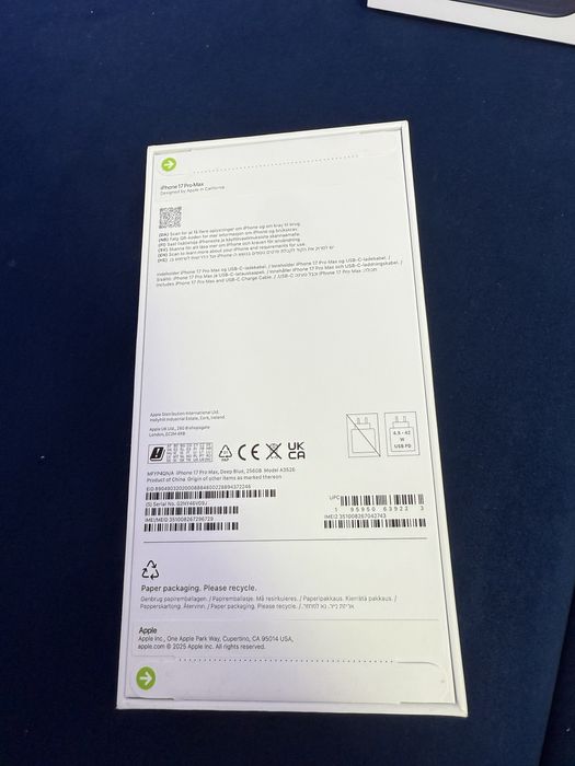 Iphone 17 pro max 256gb Deep Blue