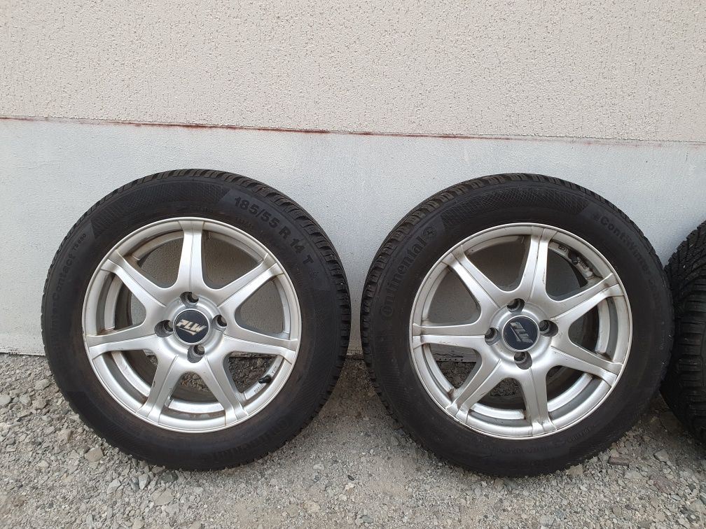 4 jante cu cauciucuri de iarna 185/55R14 4x100/54,1 6Jx14 Citroen,Kia,