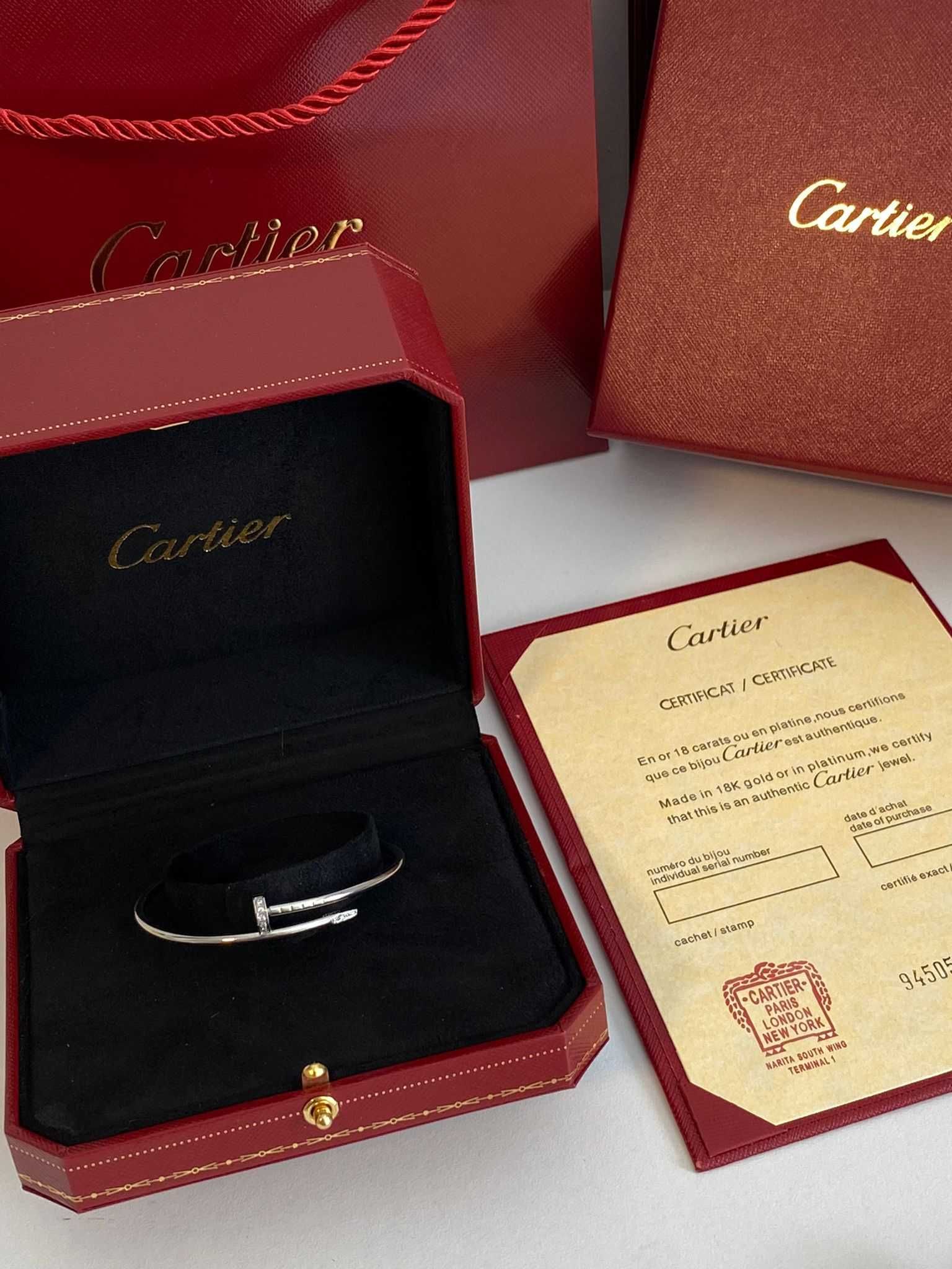 Brățară Cartier Cui Smal 15 aur alb 750 cu diamante