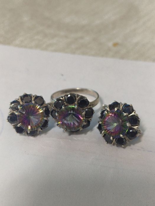 Набор серебро,кольцо и серьги 925.