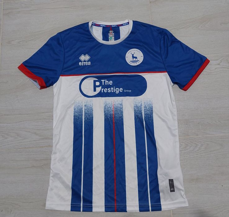 Tricou Hartlepool United albastru-alb Mărimea S, sponsor The Prestige