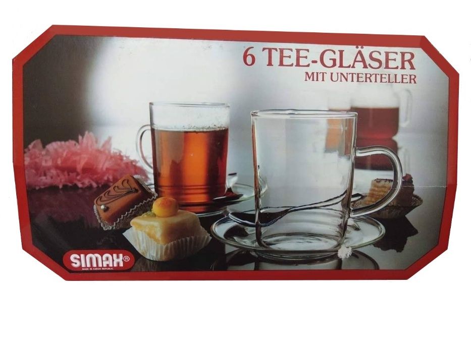 ПРОМО! SIMAX! К-т от 6 броя чаши за чай със стъклени чинийки!