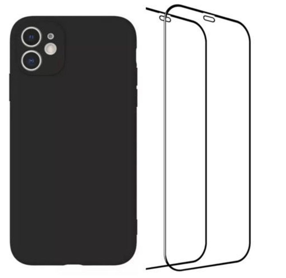 Iphone 12 13 14 15 PRO MAX Husa Slim Soft 0.25mm si Folie Sticla 12D