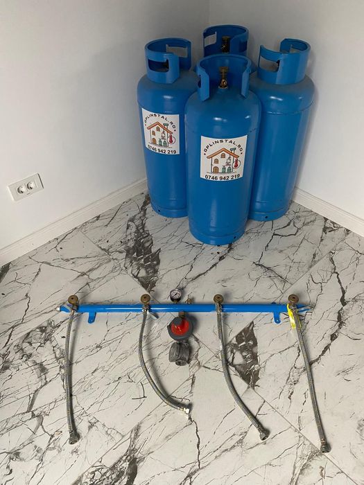 Sistem complet GPL cu butelii 50L, distribuitor 4 intrări + 2 intrări