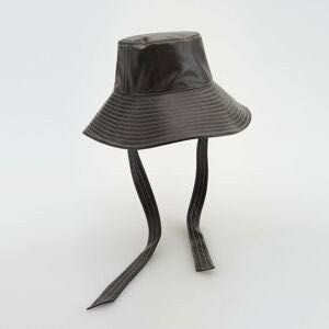 Кожена шапка тип bucket hat с връзки