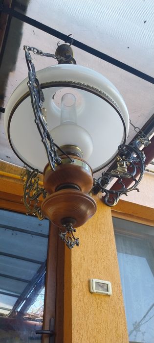 Candelabru lemn și alamă