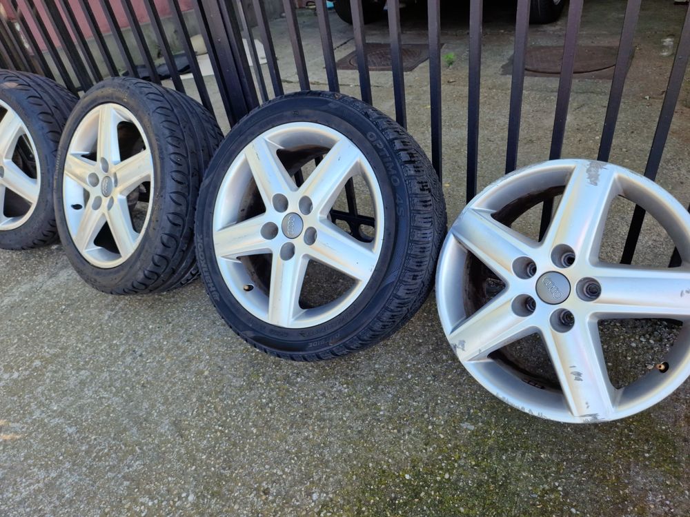 Jante Aliaj Audi 17' in 5 spite + Anvelope(capacele)