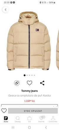 Tommy Jeans Geaca Alaska cu puf nou cu eticheta
