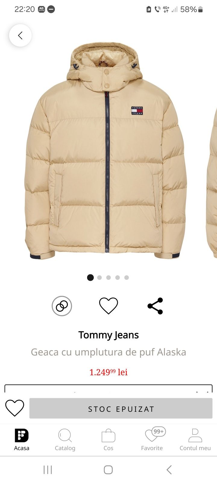 Tommy Jeans Geaca Alaska cu puf nou cu eticheta