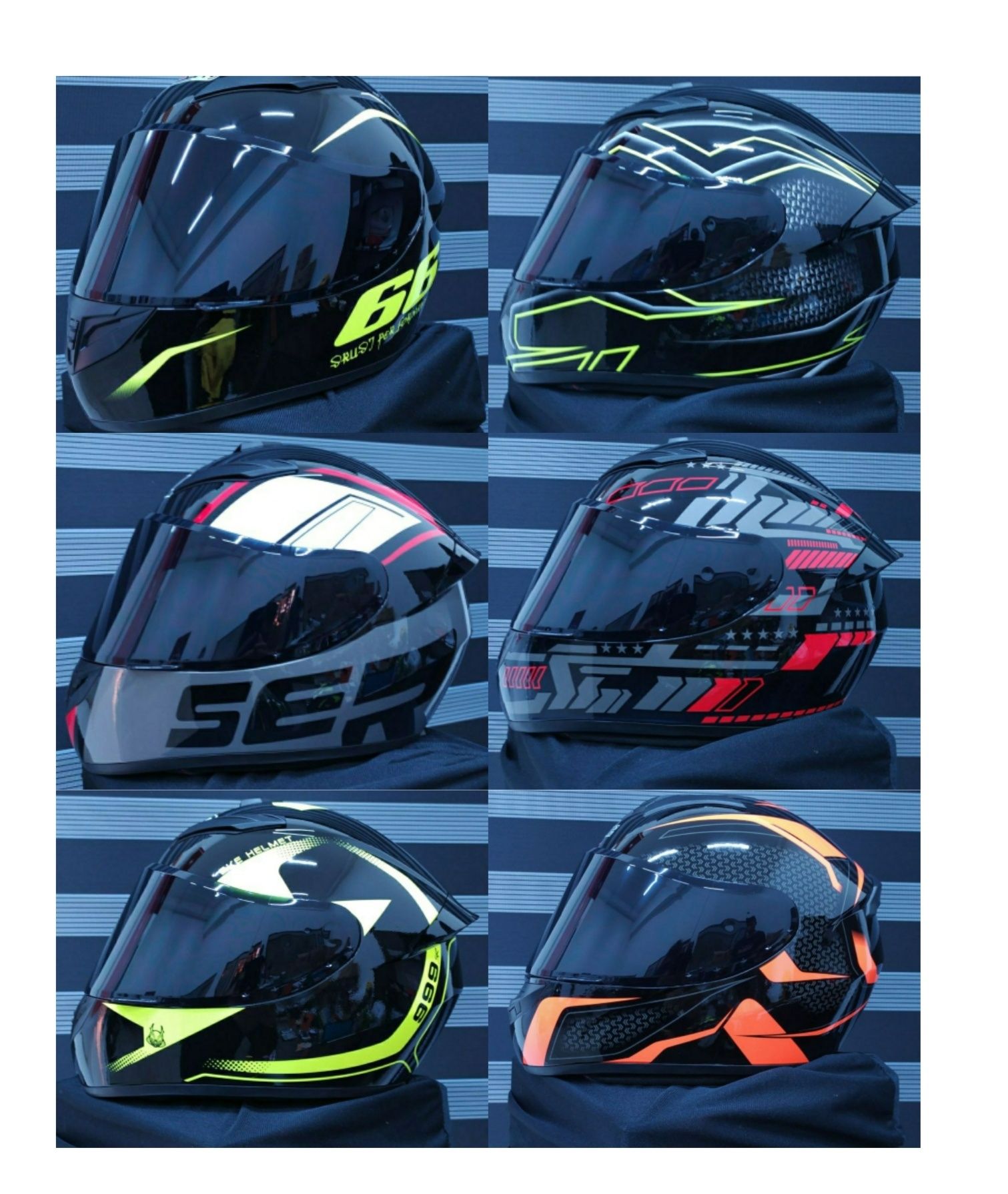 Мото шлемы разной окраски