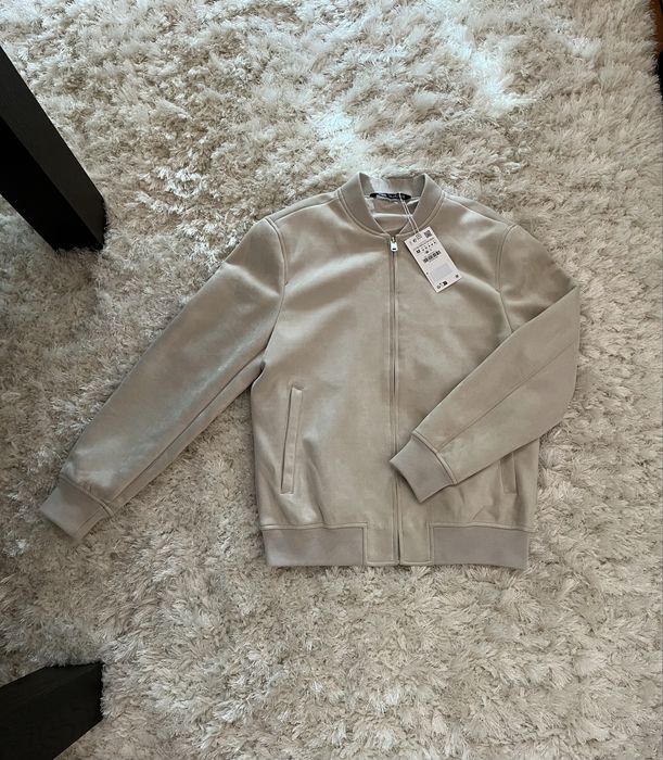 Jacheta Bomber Zara Tip Piele Caprioara/Suede Marime M (noua/eticheta)