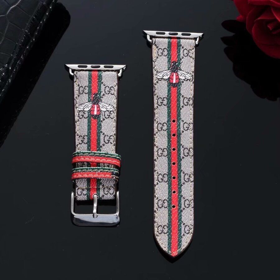 Каишкa от ЕКО кожа Gucci за Apple Watch Ultra/SE/10/9/8/7/6/5