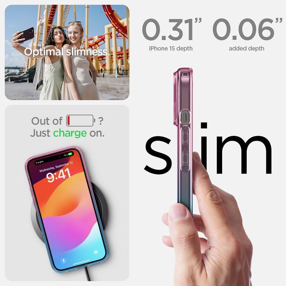 Калъф spigen liquid crystal за iphone 15 gradation pink