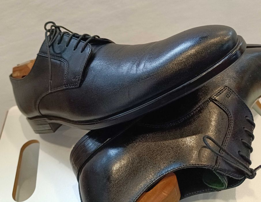 Pantofi derby 42 de lux plain toe Paul Smith piele naturala moale
