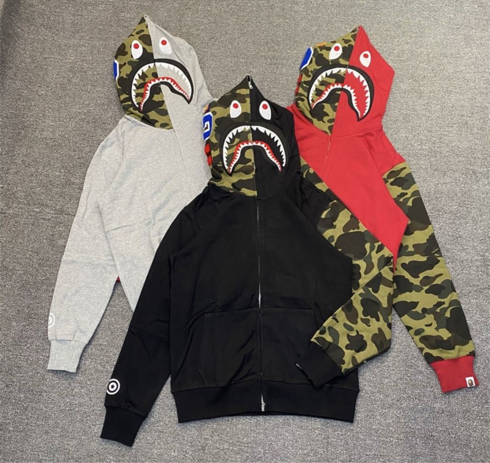 Hanorac Bape/Bape Hoodie Zip Up Shark