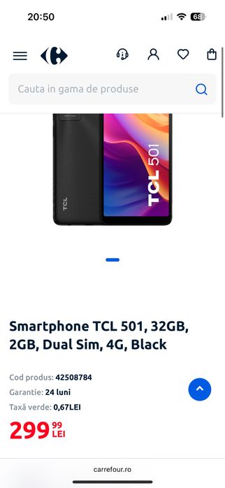 Telefon TCL 501 nou, 32 gb