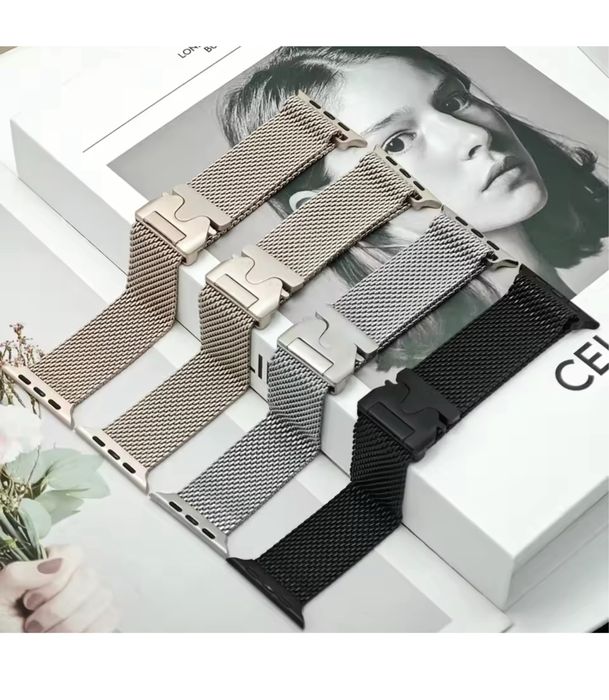 Curea Milanese Buklet Titan Compatibila Ceas Apple Iphone Husa Folie