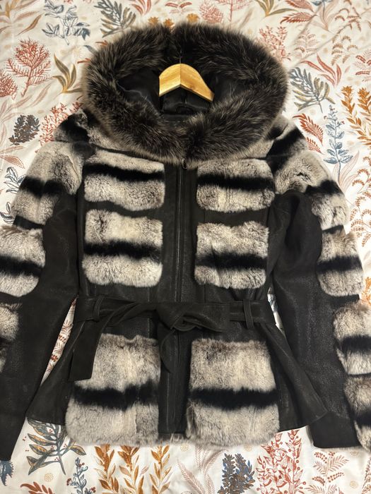 Дамско палто с естествен косъм от чинчила