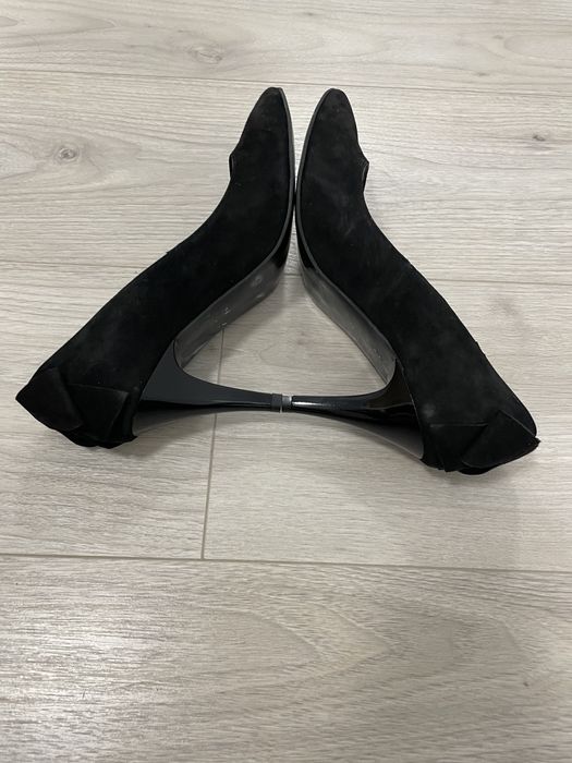 Pantofi piele intoarsa negri 38 NOI