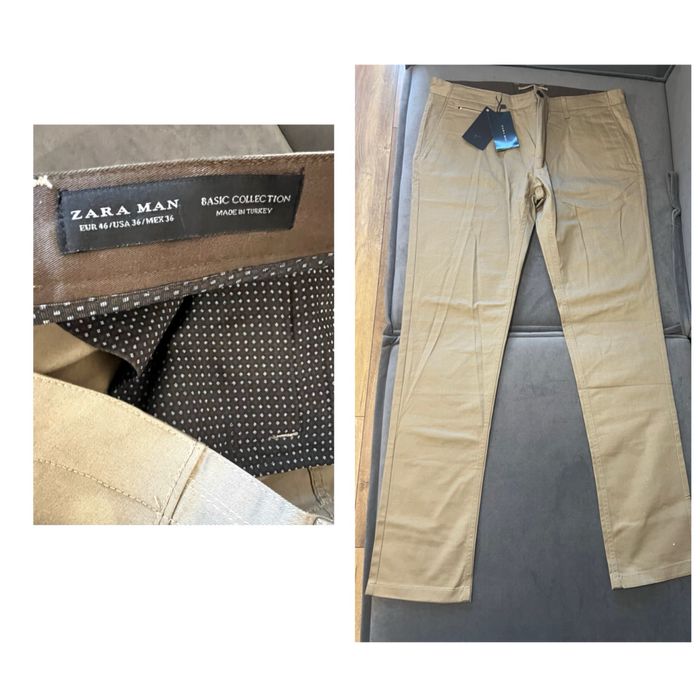 Zara брюки новые мужские 46 размер бежевые зеленые хаки