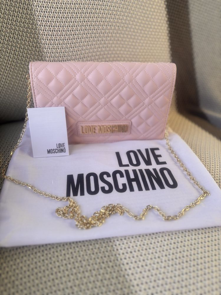 Love Moschino малка розова чанта