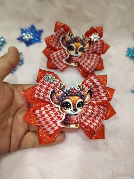 Новогодние яркие красочные бантики для ваших Принцесс!