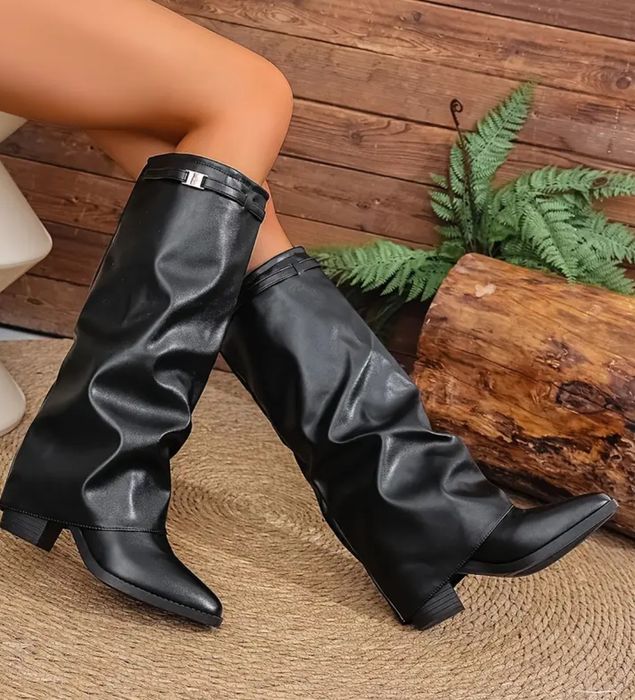 Нови черни модерни Ботуши 41