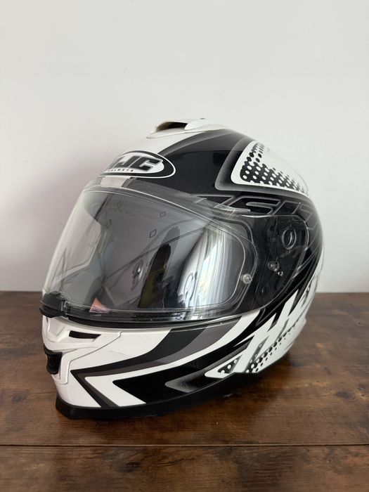 Casca moto HJC marimea L + pinlock culoare alb negru