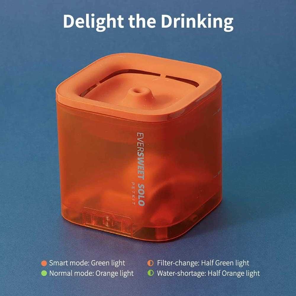 PETKIT Eversweet Solo LED Фонтан за вода за домашни любимци,оранжев