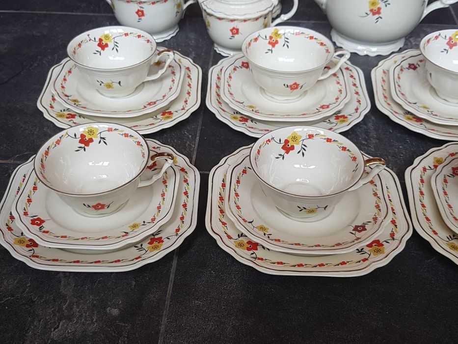 Старинен порцеланов сервиз за кафе- Elfenbein- Бавария- Германия