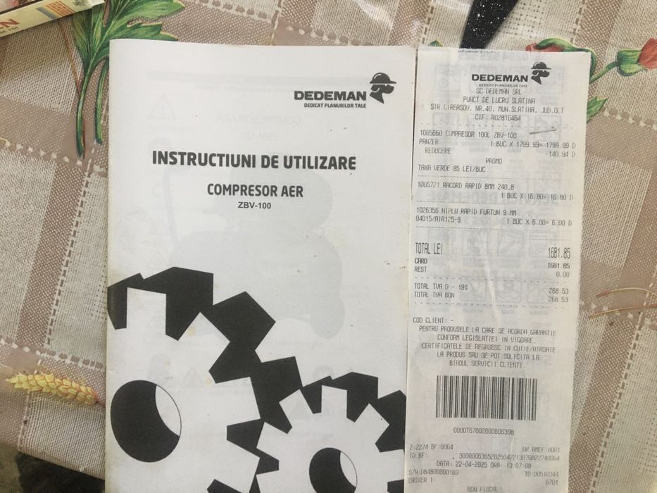Compresor aer Panzer 100l ca nou in garantie