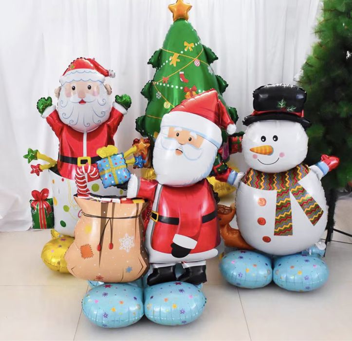 Шарик воздушный Снеговик, Санта.