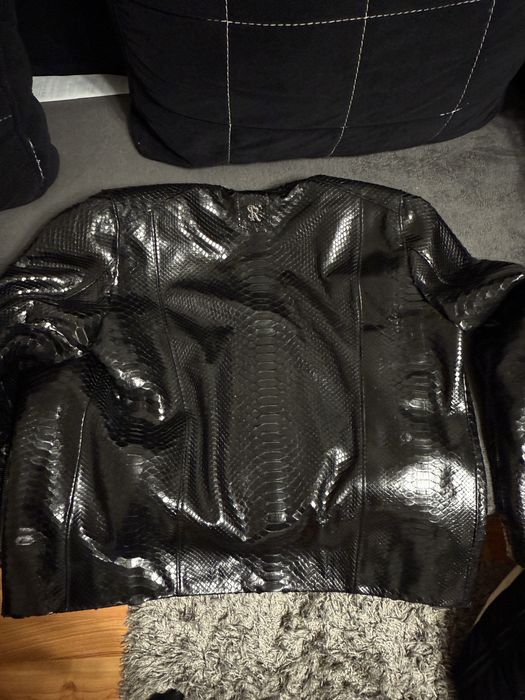 Geaca piele piton neagra