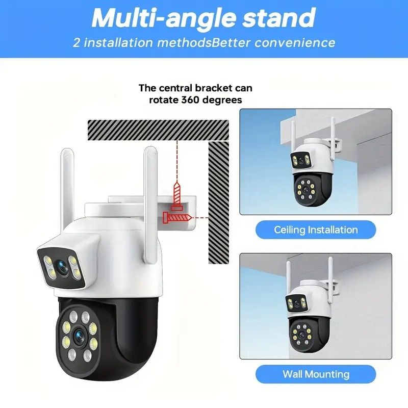 Dual lens WiFi Камера за видеонаблюдение.