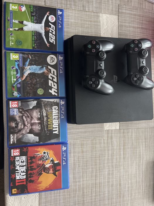 Ps4 slim,2 controlere si 4 jocuri