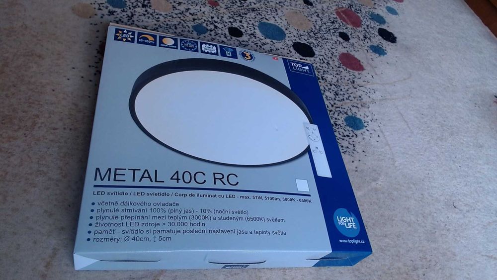 Plafonieră LED TOP LIGHT Ø40 cm, 51W, alb, nouă, cu factură inclusă