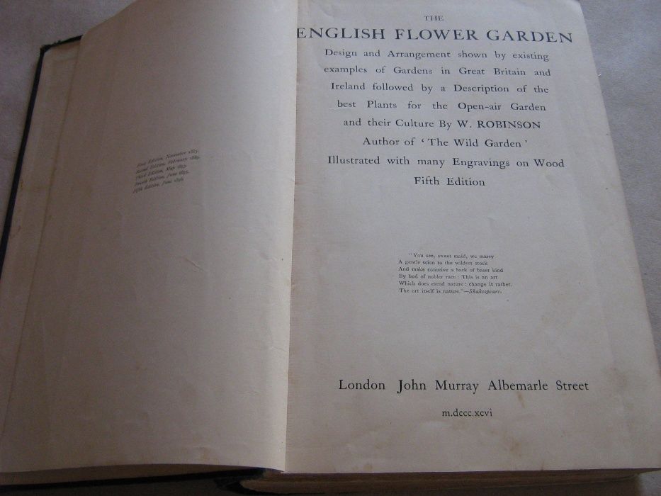 Tratat de horticultură - “The English flower garden”