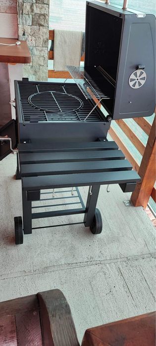 Vand gratar curte / gradina, structura de otel, gril din fonta, nou