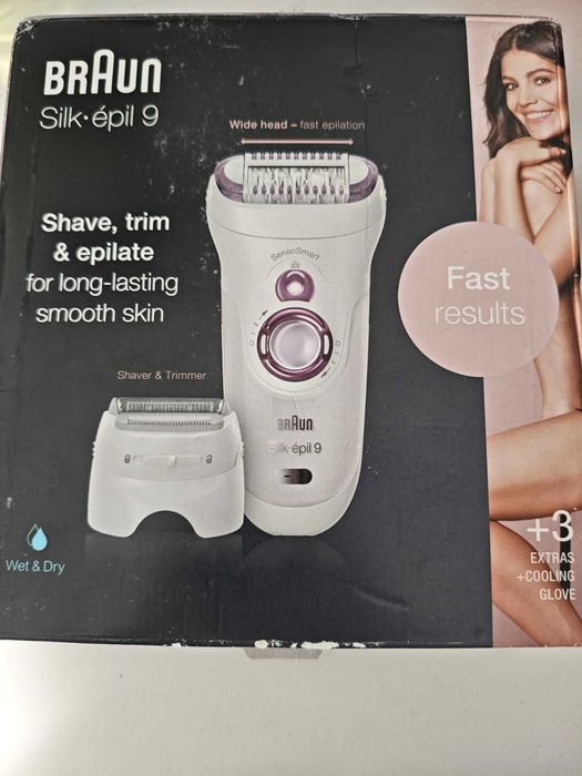 Epilator Braun Silk-epil 9 9-000 Wet & Dry, MicroGrip, Smart Light