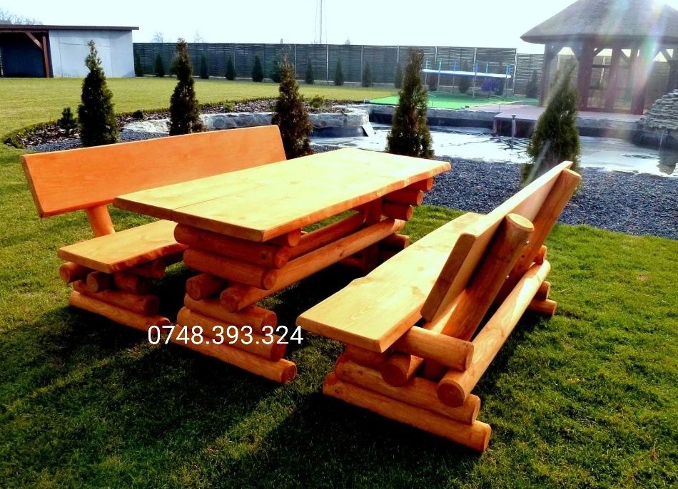 Masa bănci  scaune  terasă gradina foișor lemn