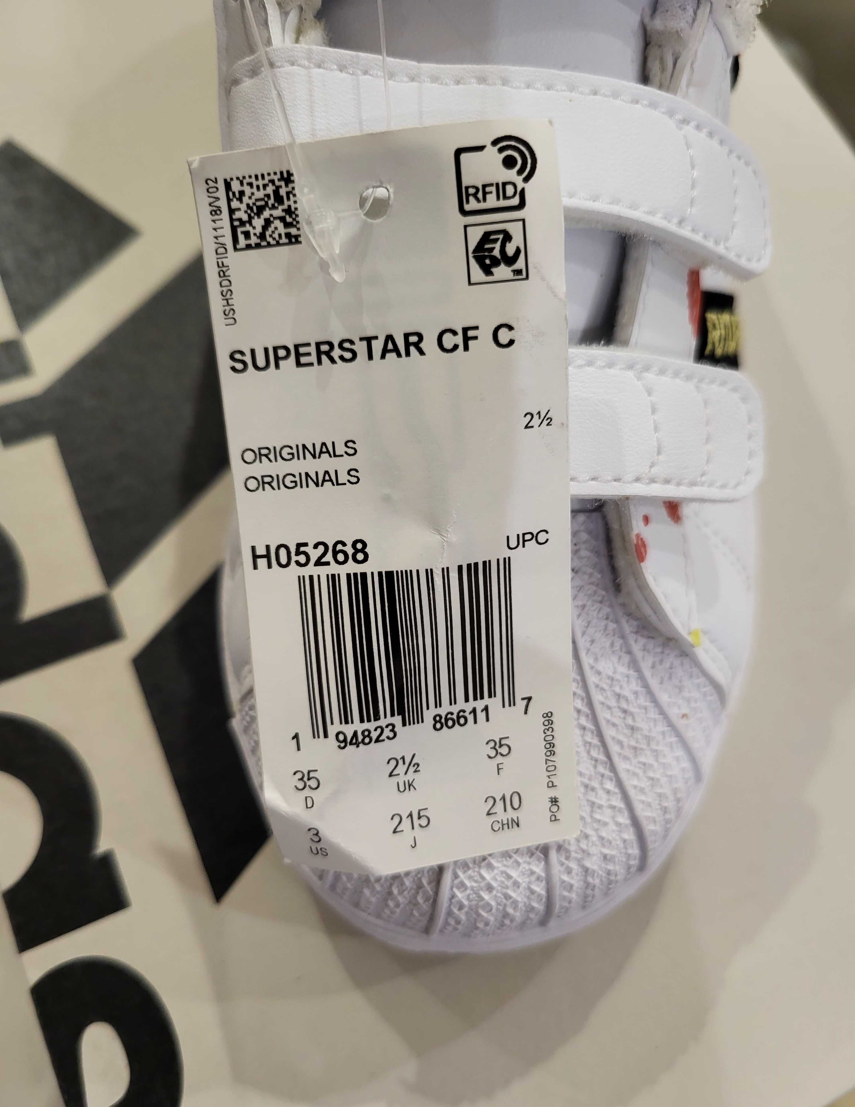 НОВИ Детски сникърси унисекс ADIDAS Originals Superstar CF C, 35 номер