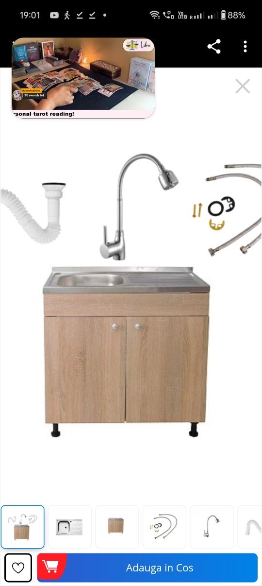 Chiuveta cu masca și geyser instant