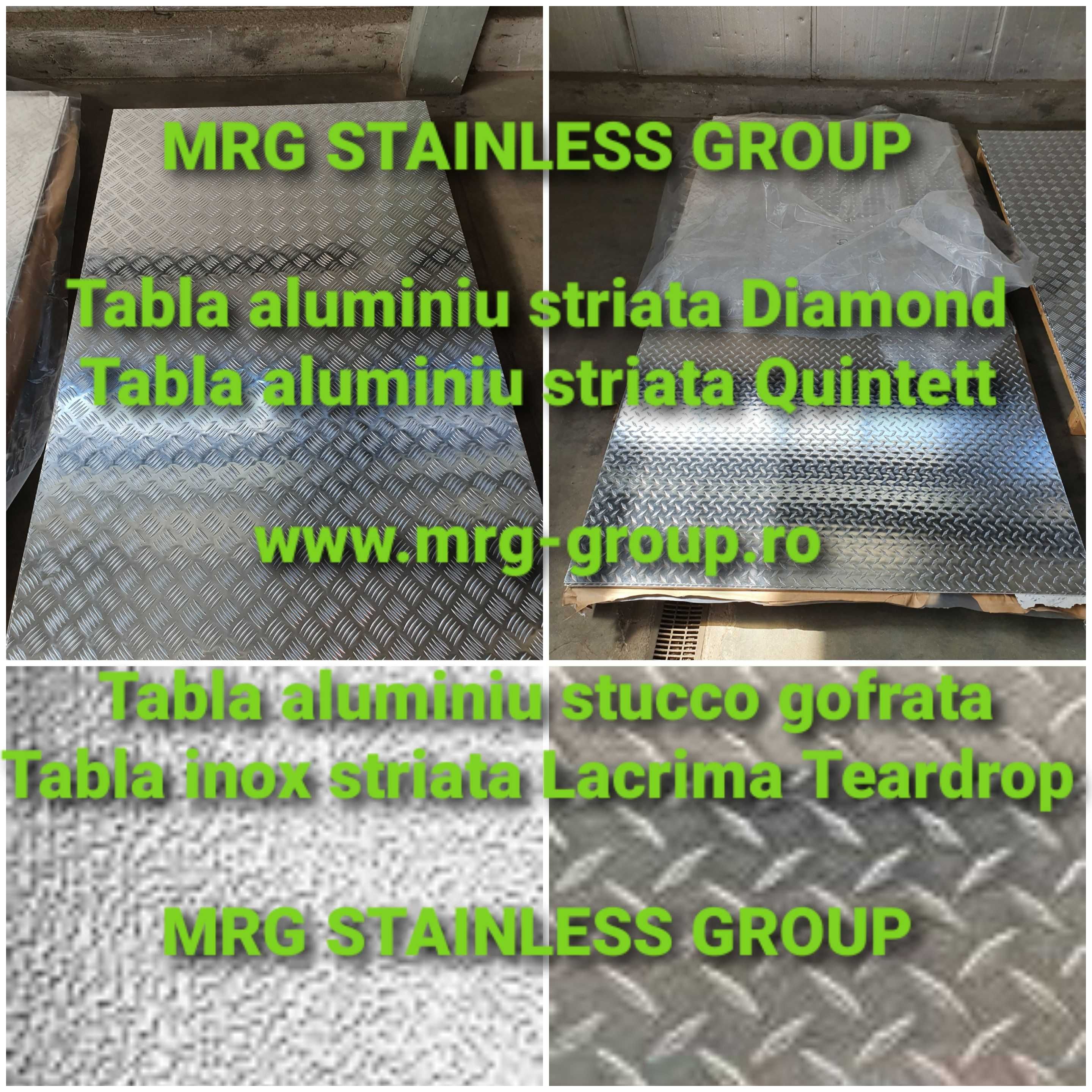 Tabla aluminiu striata Quintet 1.5x1000x2000mm perforata Inox Alama
