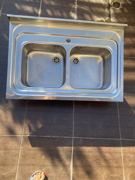 Chiuveta inox cu 2 cuve cu sifon inclus