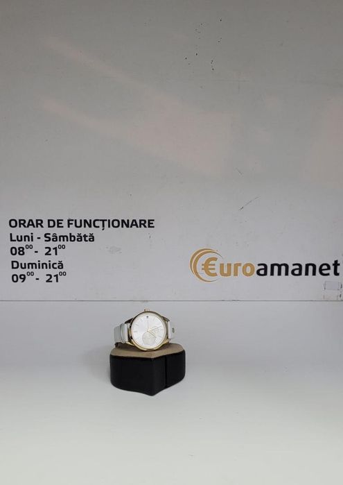 Tommy Hilfiger, Ceas rotund cu o curea de piele, alb -P-