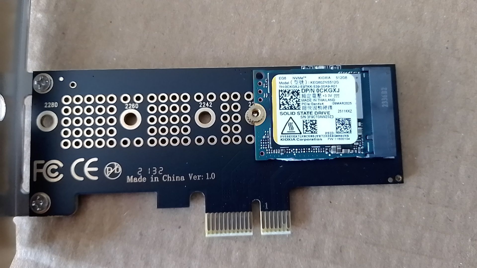 SSD NVMe 512gb Kioxa KEG60ZNS512G 4x4 2230
